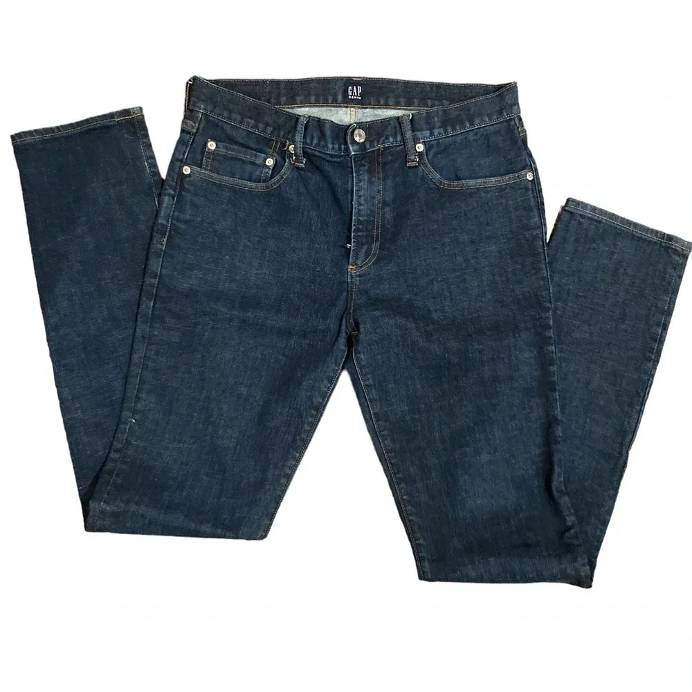 Gap Men’s Dark Wash Zip Jeans | Waist 32 Inseam 34”